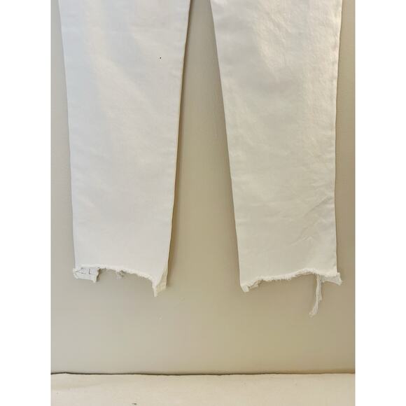 NWT RtA Luke High Rise Destroyed Hem Straight Leg Jeans Ivory Size 27 - Picture 7 of 10